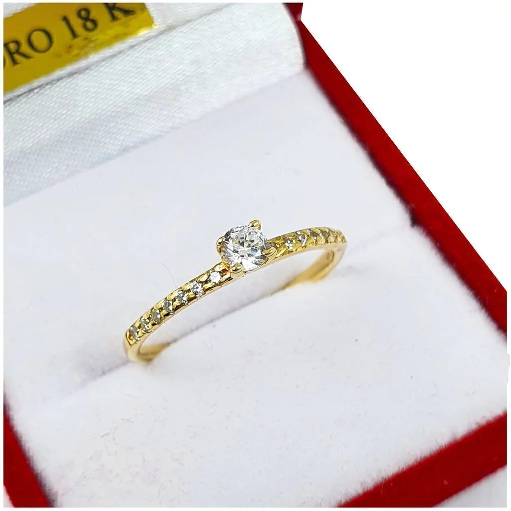 Anillo De Oro 18k Cintillo Compromiso Casamiento Dama 1 5grs 4