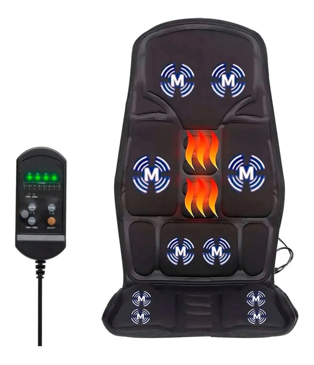 Masajeador De Espalda Asiento Cuello Auto Silla Vibra Calor