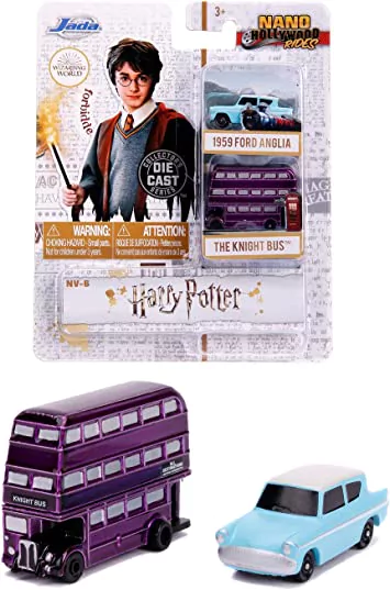 Auto Jada Nano Harry Potter - Ford Anglia y Knight Bus (pack x 2)